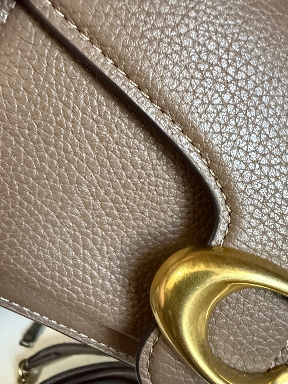 COACH Taupe/Brown Leather Tabby 20 Crossbody with Gold Hardware - Picture 2 of 10